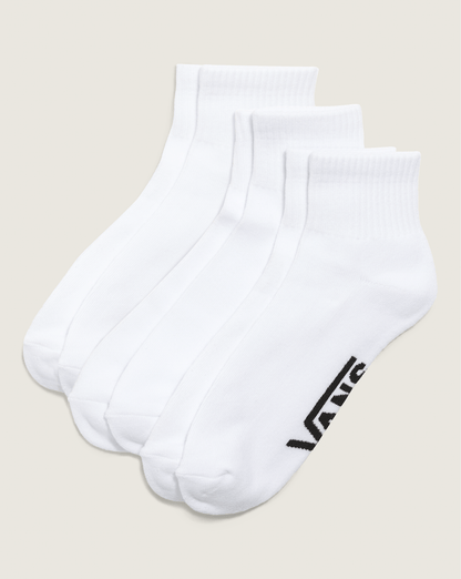 Vans Classic Quarter Crew Socks 3-Pack in White