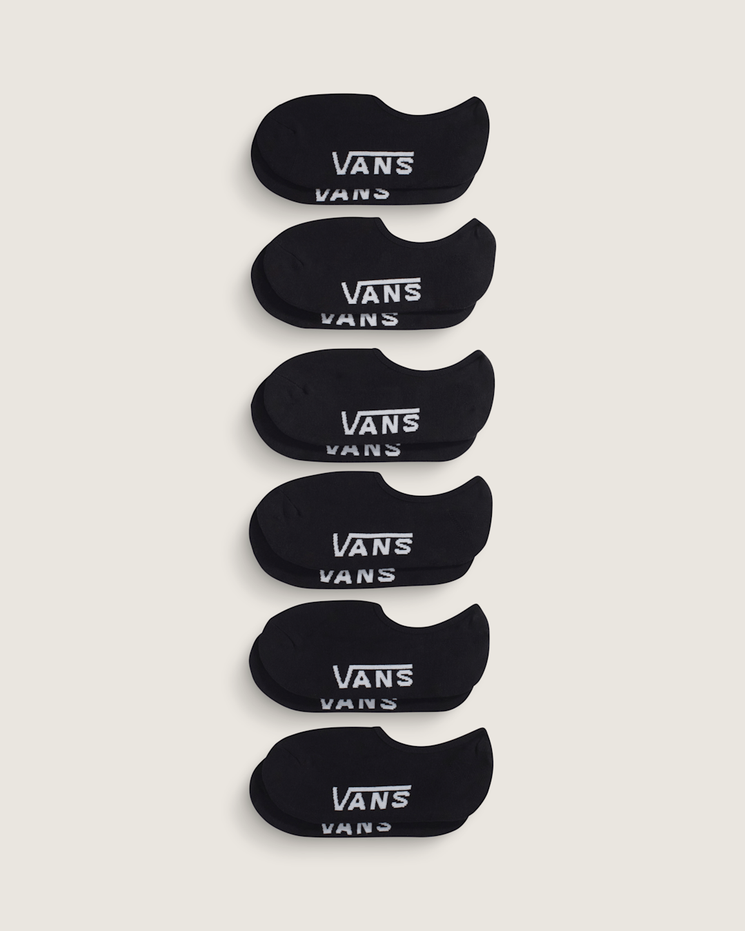 Vans Classic No Show Socks 6-Pack in Black