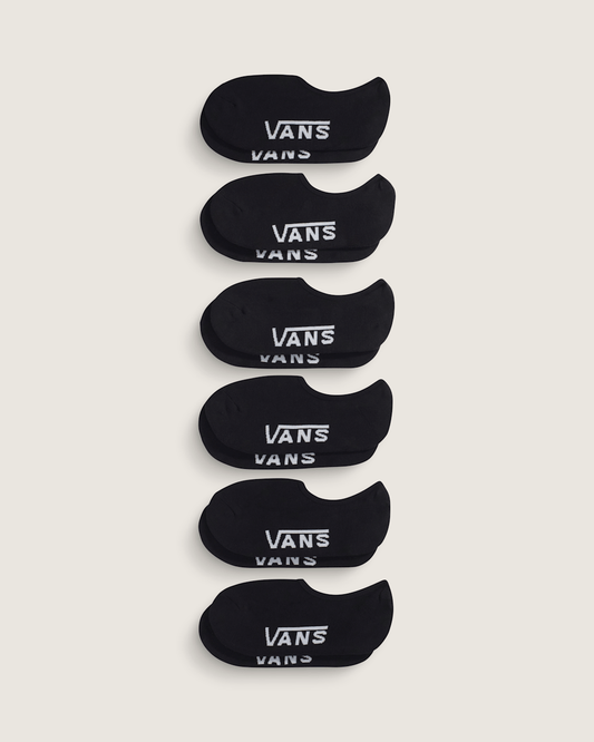 Vans Classic No Show Socks 6-Pack in Black