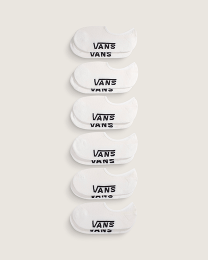 Vans Classic No Show Socks 6-Pack in White