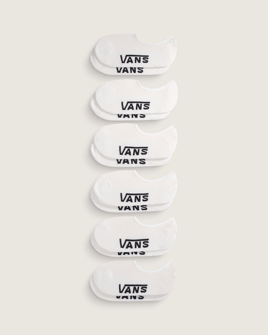 Vans Classic No Show Socks 6-Pack in White