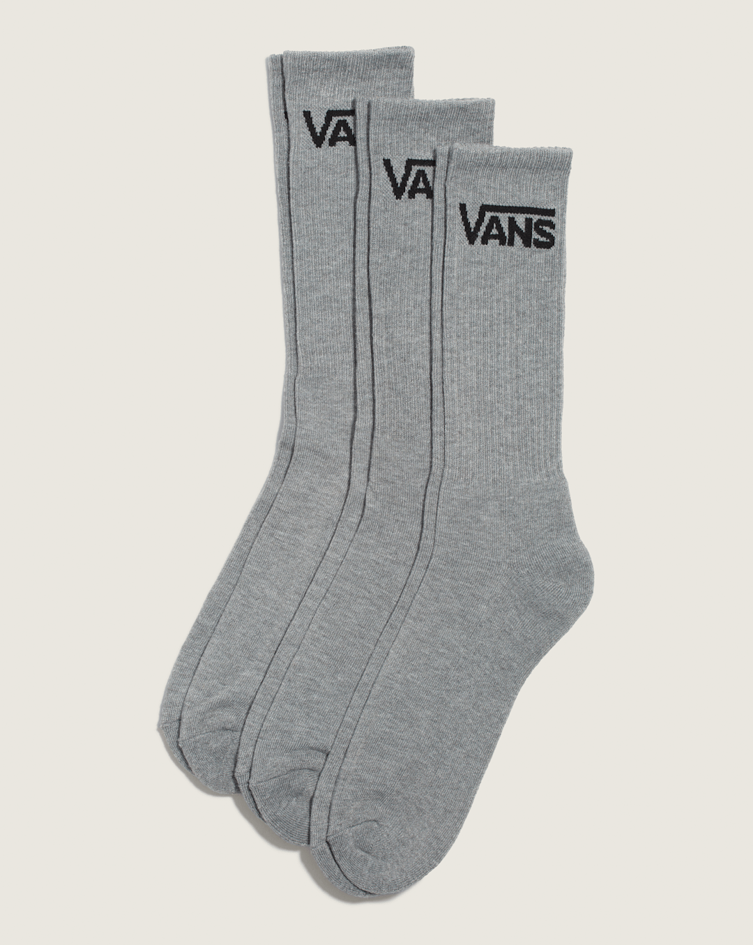Vans Classic Crew Socks 3-Pack in Heather Grey