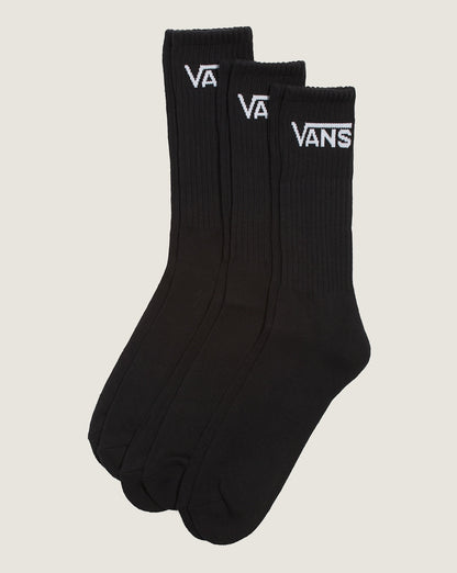 Vans Classic Crew Socks 3-Pack in Black