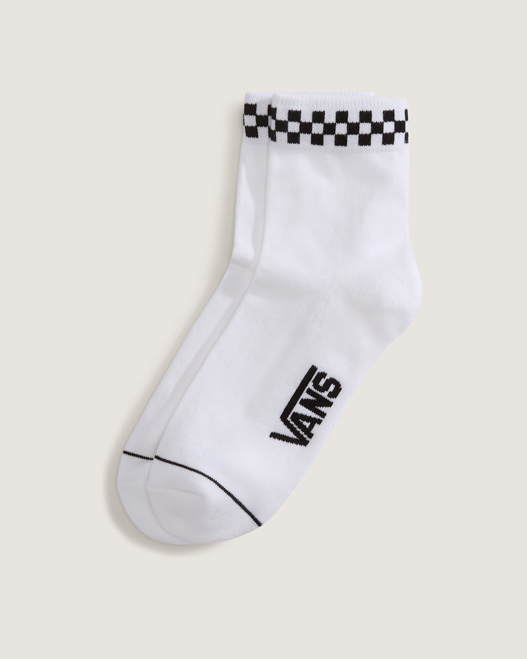 Vans Peek-A-Check Half Crew Socks in White / Black