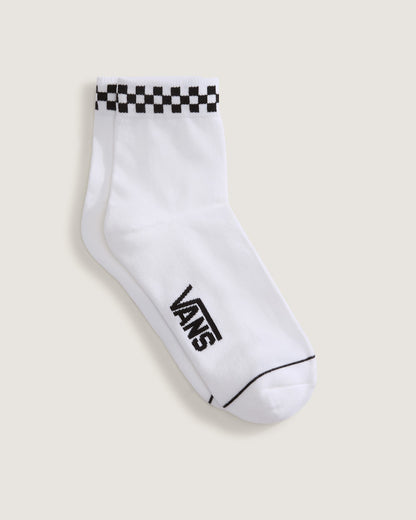 Vans Peek-A-Check Half Crew Socks in White / Black