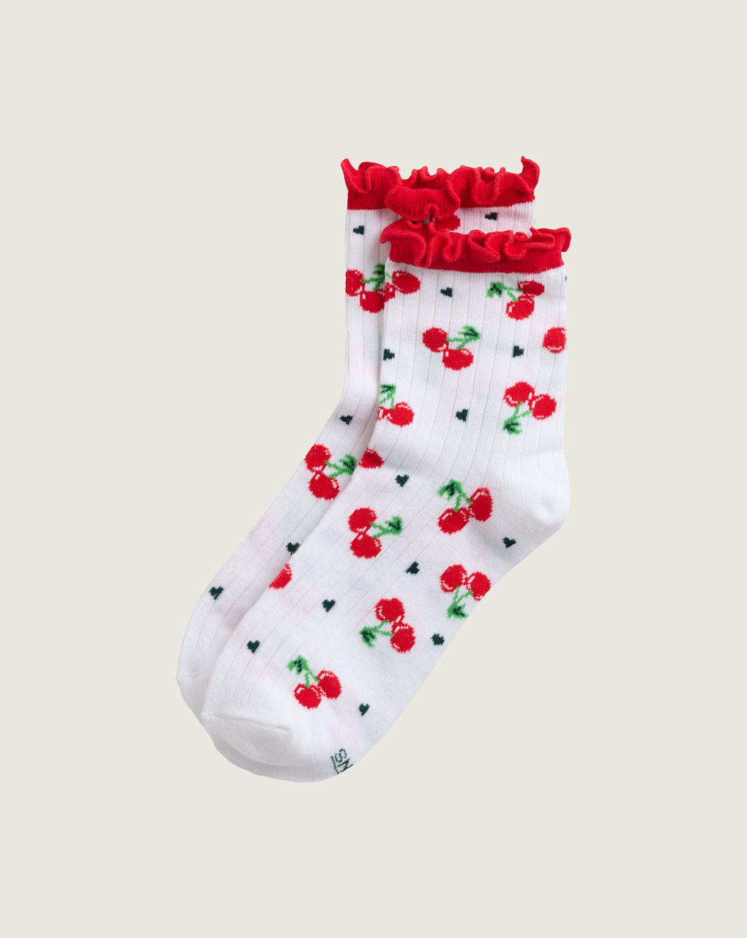 Vans Cherry Ditsy Lettuce Crew Socks in Red