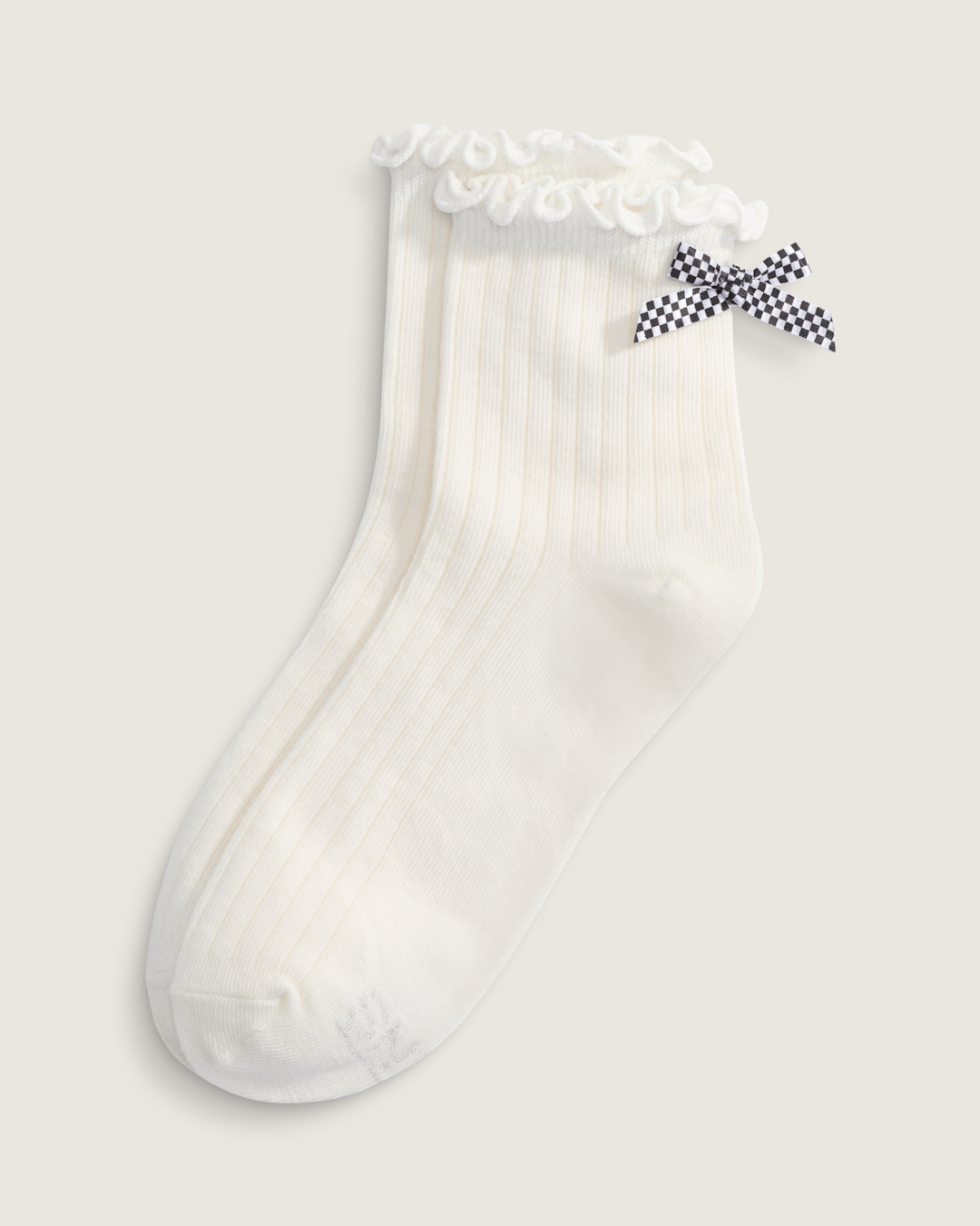 Vans Bow Back Crew Socks in Marshmallow White