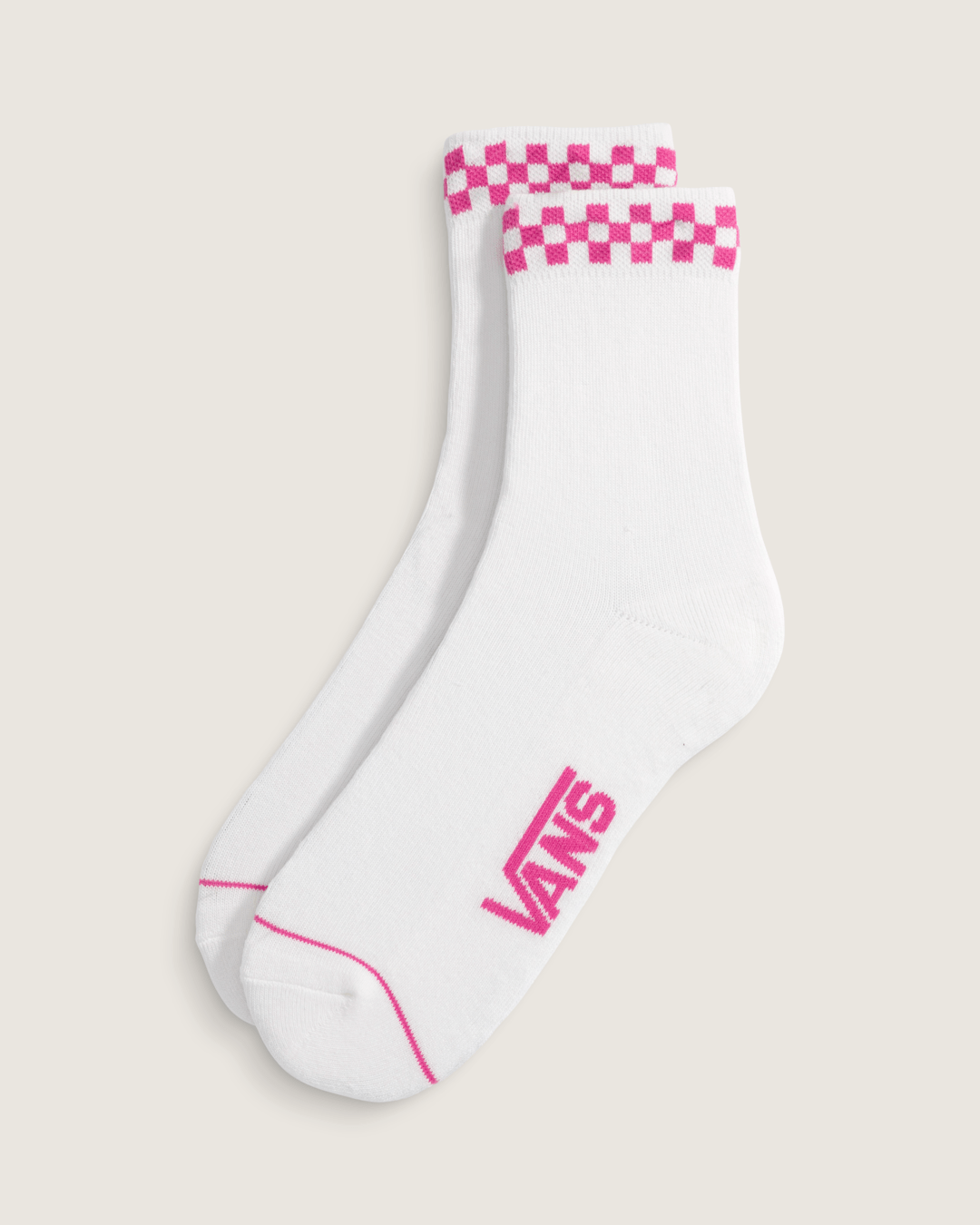 Vans Peek-A-Check Half Crew Socks in Raspberry Rose Pink