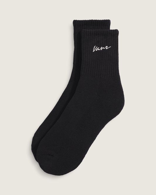 Vans Classic Script Half Crew Socks in Black
