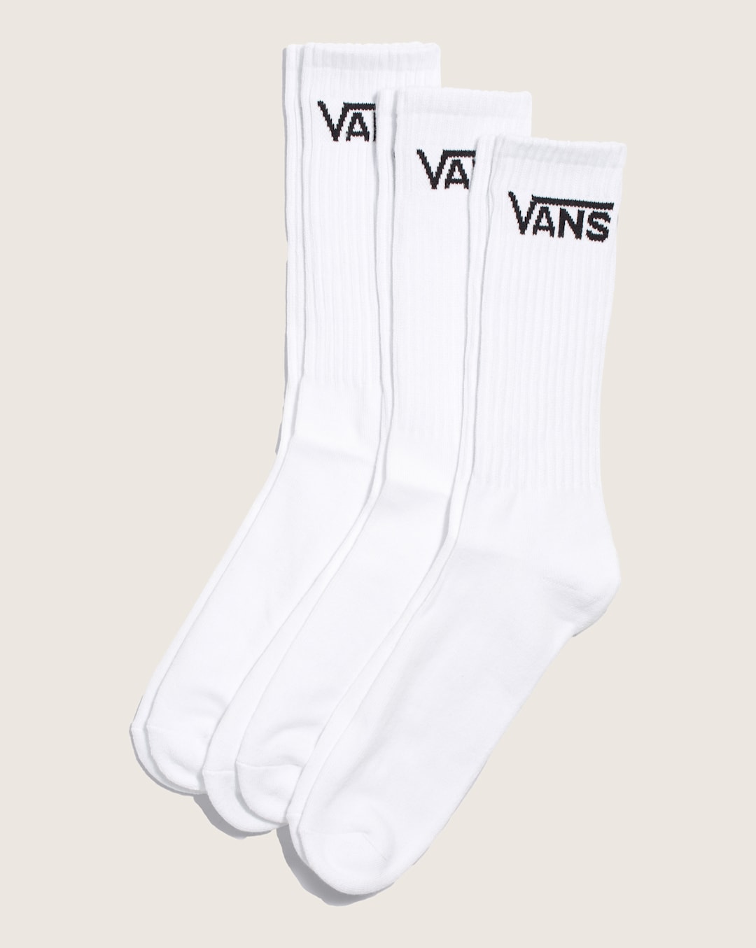 Vans Kids Classic Crew Socks 3-Pack in White