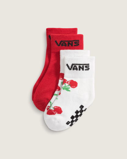 Vans Kids Classic Crew Socks 2-Pack in Racing Red