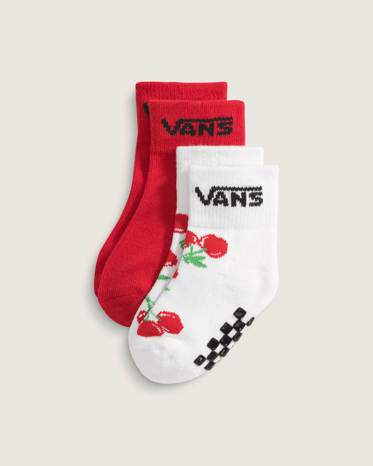 Vans Kids Classic Crew Socks 2-Pack in Racing Red