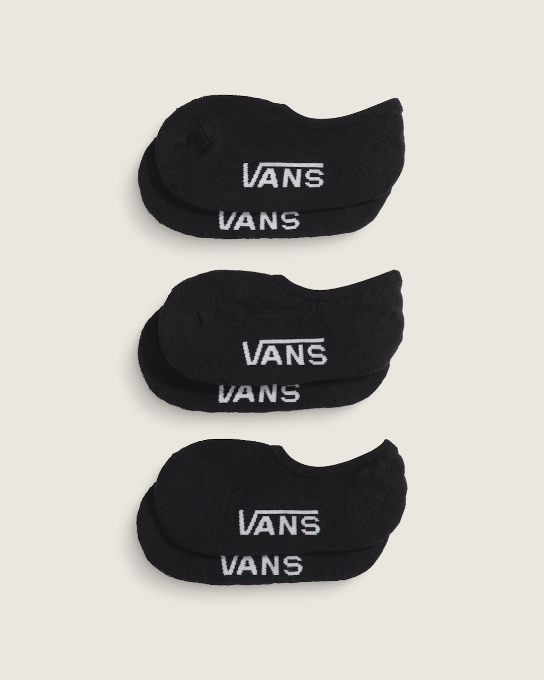 Vans Kids Classic No Show Socks 3-Pack in Black