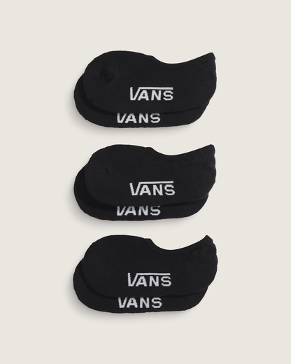 Vans Kids Classic No Show Socks 3-Pack in Black