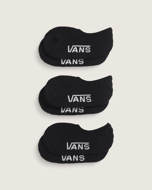 Vans Kids Classic No Show Socks 3-Pack in Black