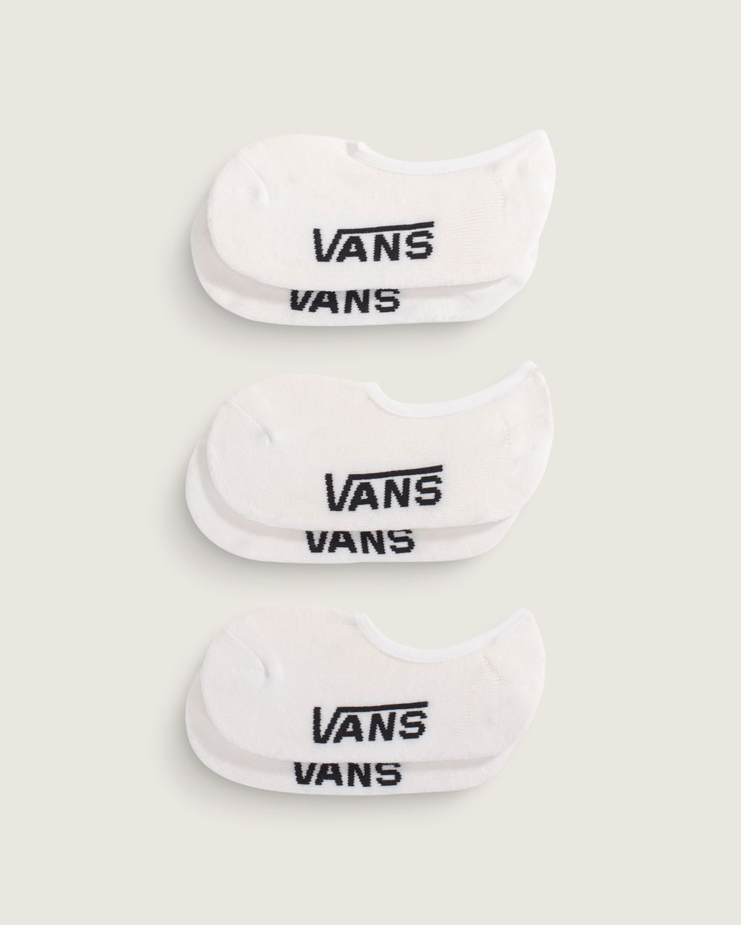 Vans Kids Classic No Show Socks 3-Pack in White