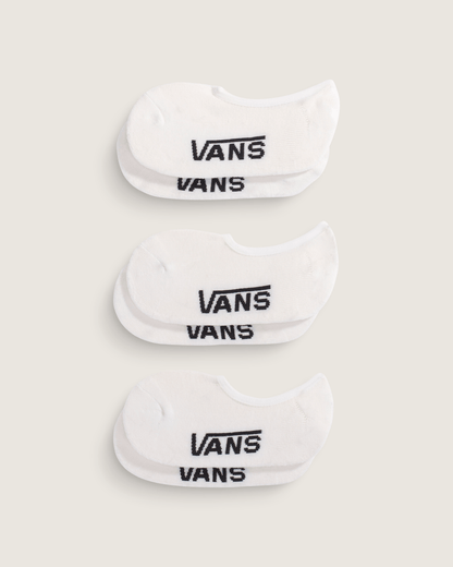Vans Kids Classic No Show Socks 3-Pack in White