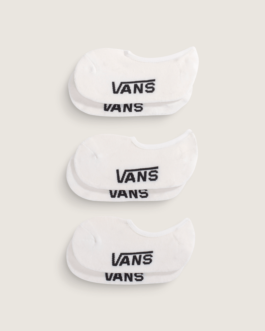 Vans Kids Classic No Show Socks 3-Pack in White