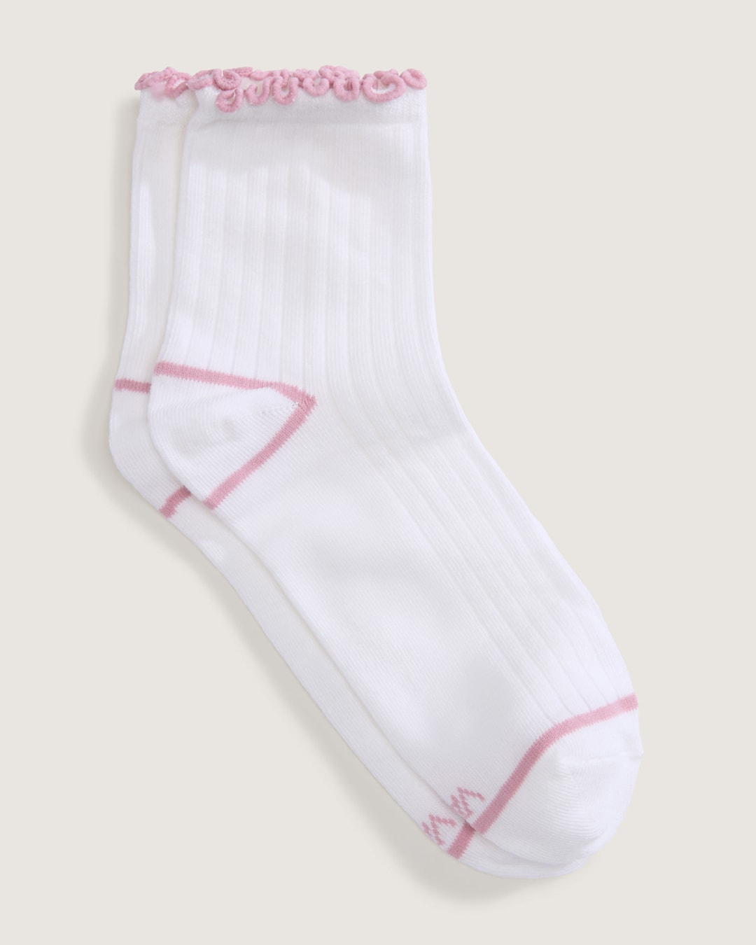Vans Lettuce Have It Half Crew Socks in White / Pink