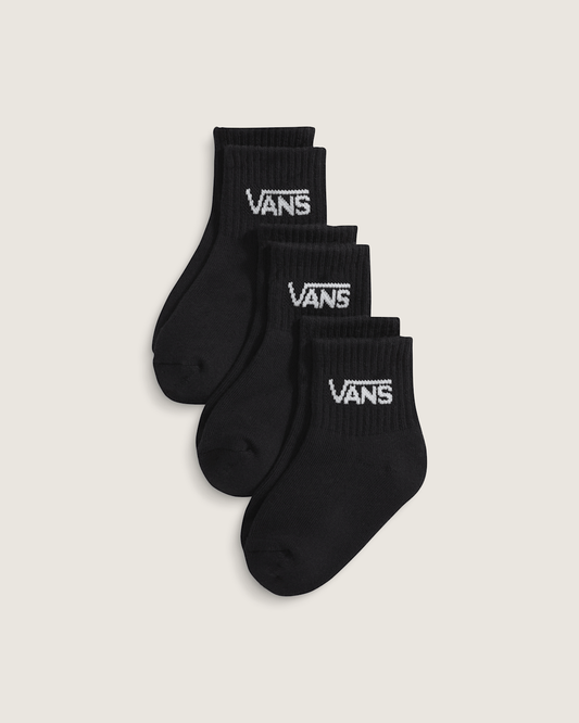 Vans Kids Classic Crew Socks 3-Pack in Black