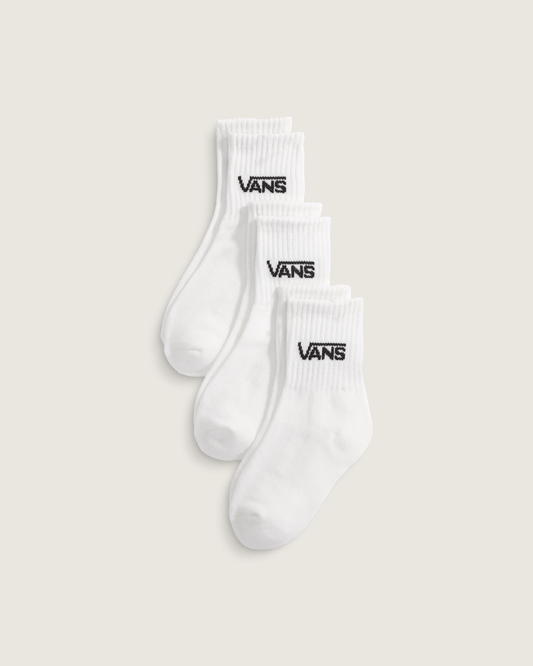 Vans Kids Classic Crew Socks 3-Pack in White