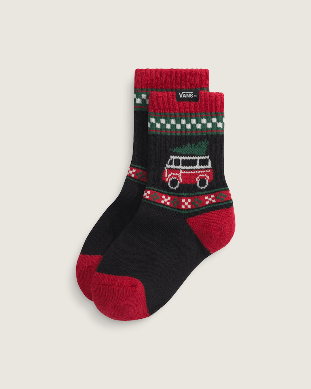 Vans Toddler Winter Family Trip Crew Socks in Black