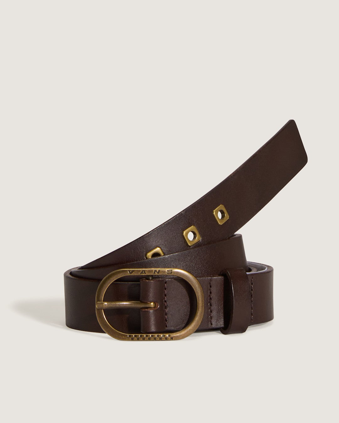 Vans Determined Leather Belt in Coal Brown