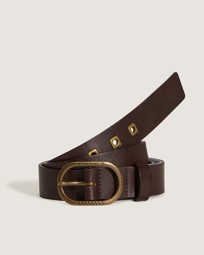 Vans Determined Leather Belt in Coal Brown