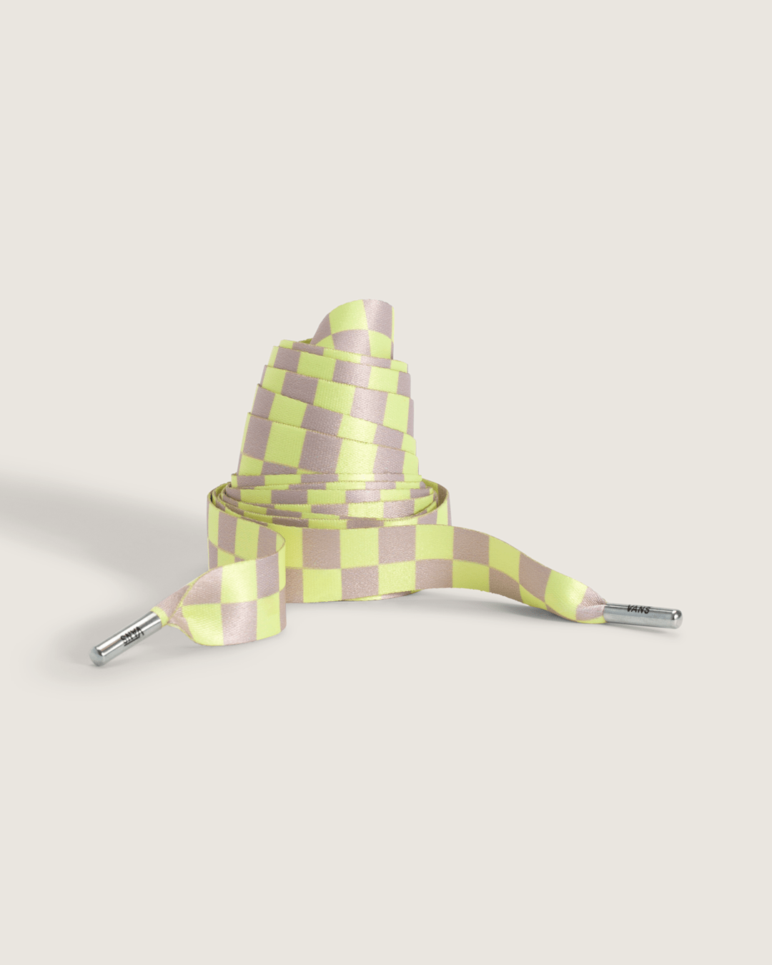 Vans Waffle Shop Checker Shoelace in Yellow / Beige