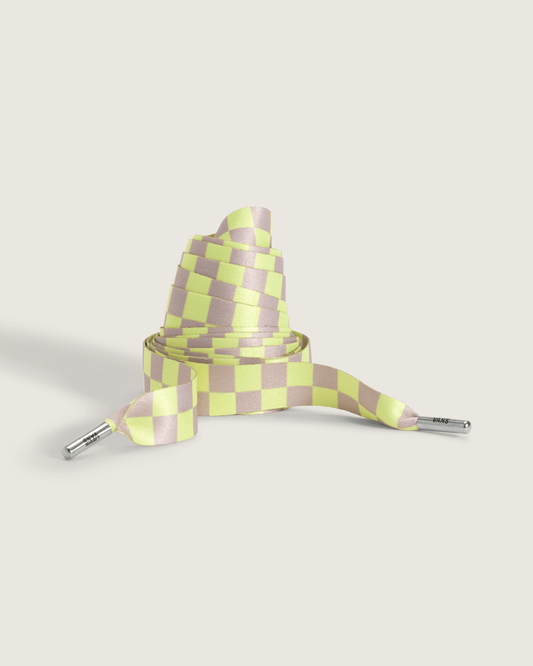 Vans Waffle Shop Checker Shoelace in Yellow / Beige