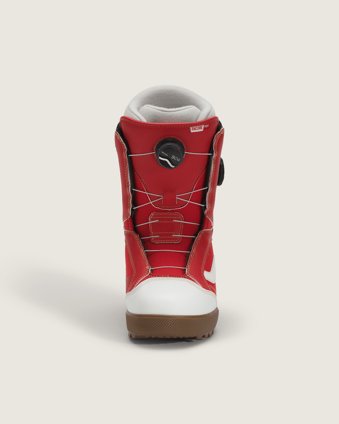 Vans Women's Encore Pro X Mia Brookes Snowboard Boot in Racing Red / Marshmallow White