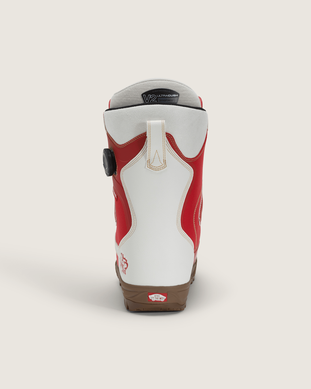 Vans Women's Encore Pro X Mia Brookes Snowboard Boot in Racing Red / Marshmallow White