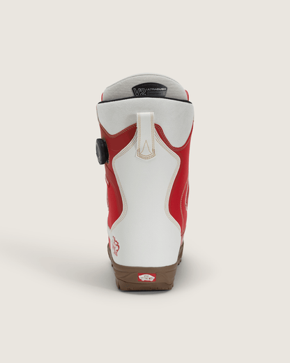 Vans Women's Encore Pro X Mia Brookes Snowboard Boot in Racing Red / Marshmallow White