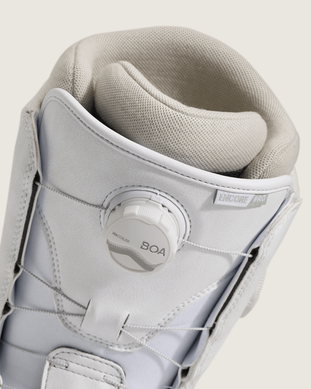 Vans Women's Encore Pro Snowboard Boot in White / Olive Grey