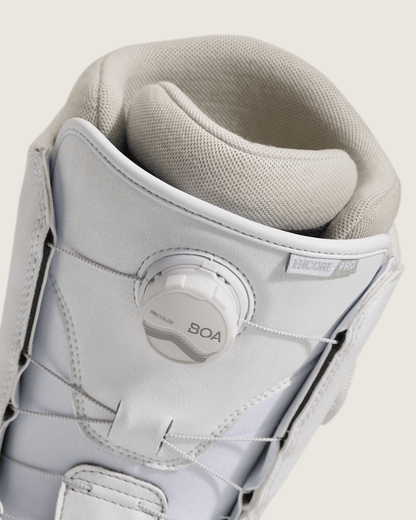 Vans Women's Encore Pro Snowboard Boot in White / Olive Grey