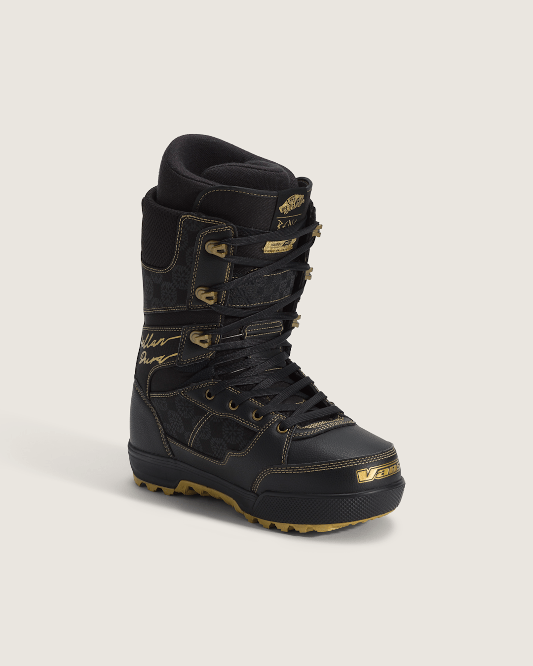 Vans Invado Pro X Rene Rinnekangas Snowboard Boot in Black / Gold Yellow