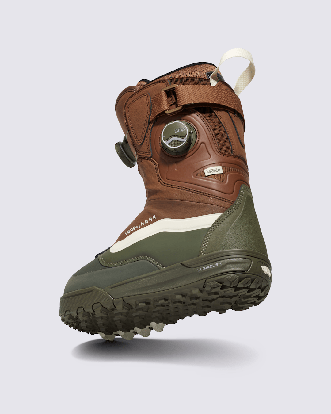 Vans Womens Viaje Range Edition X Hana Beaman Snowboard Boot in Brown / Grape Leaf Green