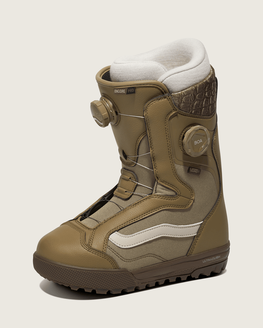 Vans Womens Encore Pro Snowboard Boot in Olive Green / Gum