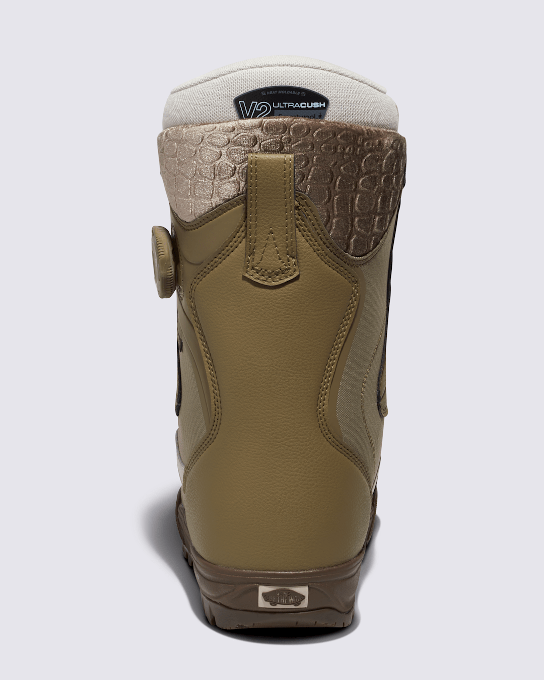 Vans Womens Encore Pro Snowboard Boot in Olive Green / Gum