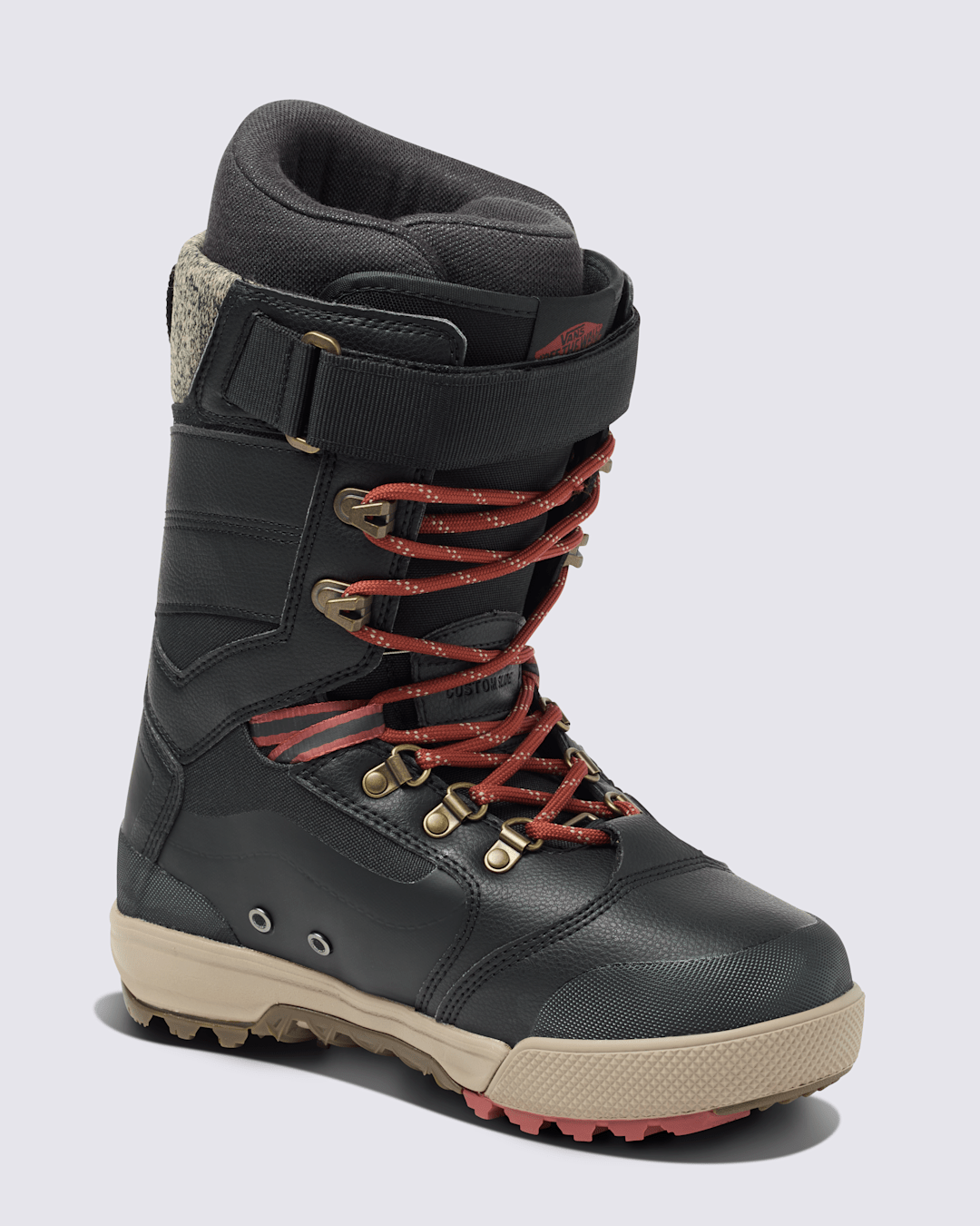 Vans Womens Luna Ventana Pro Snowboard Boot in Black / Red / Beige
