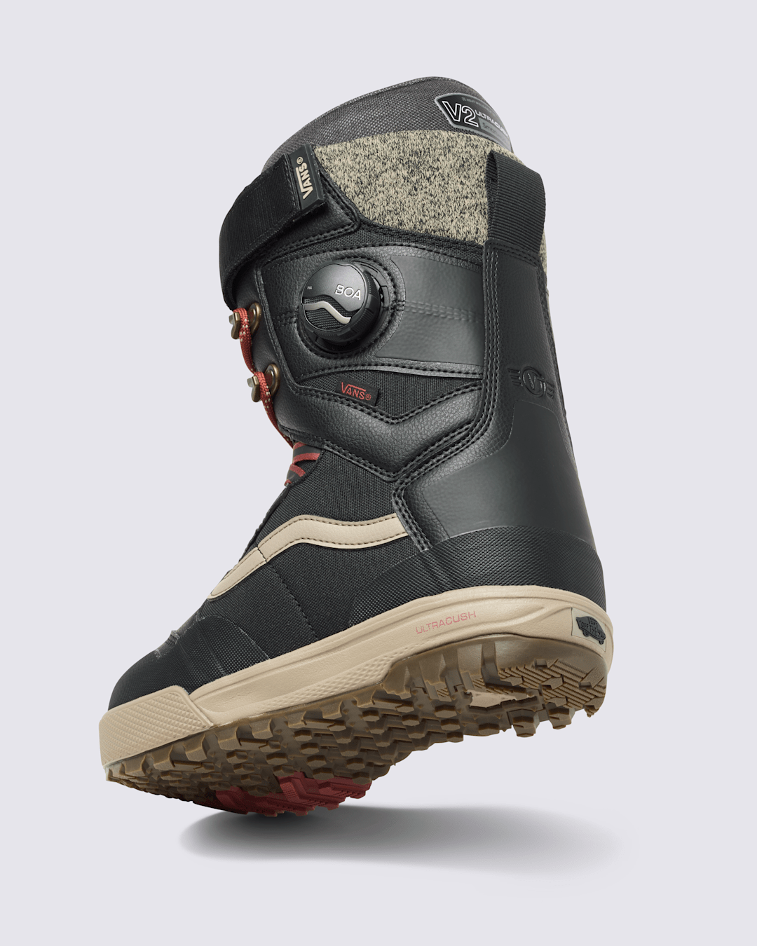 Vans Womens Luna Ventana Pro Snowboard Boot in Black / Red / Beige