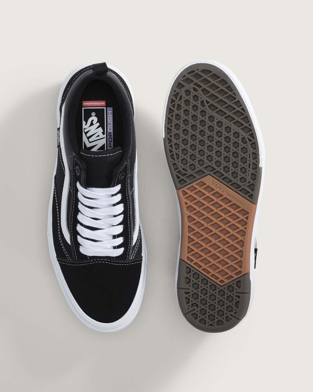 Vans Skate Old Skool Wafflecup Shoe in Black / White