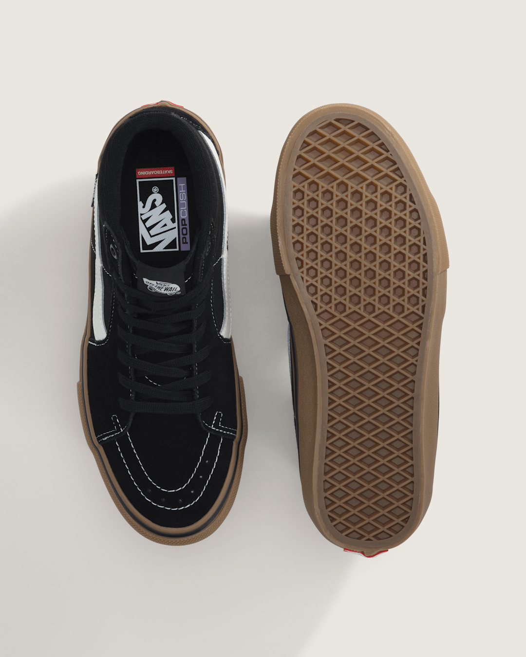 Vans Skate Sk8-Hi Shoe in Gum Black / White