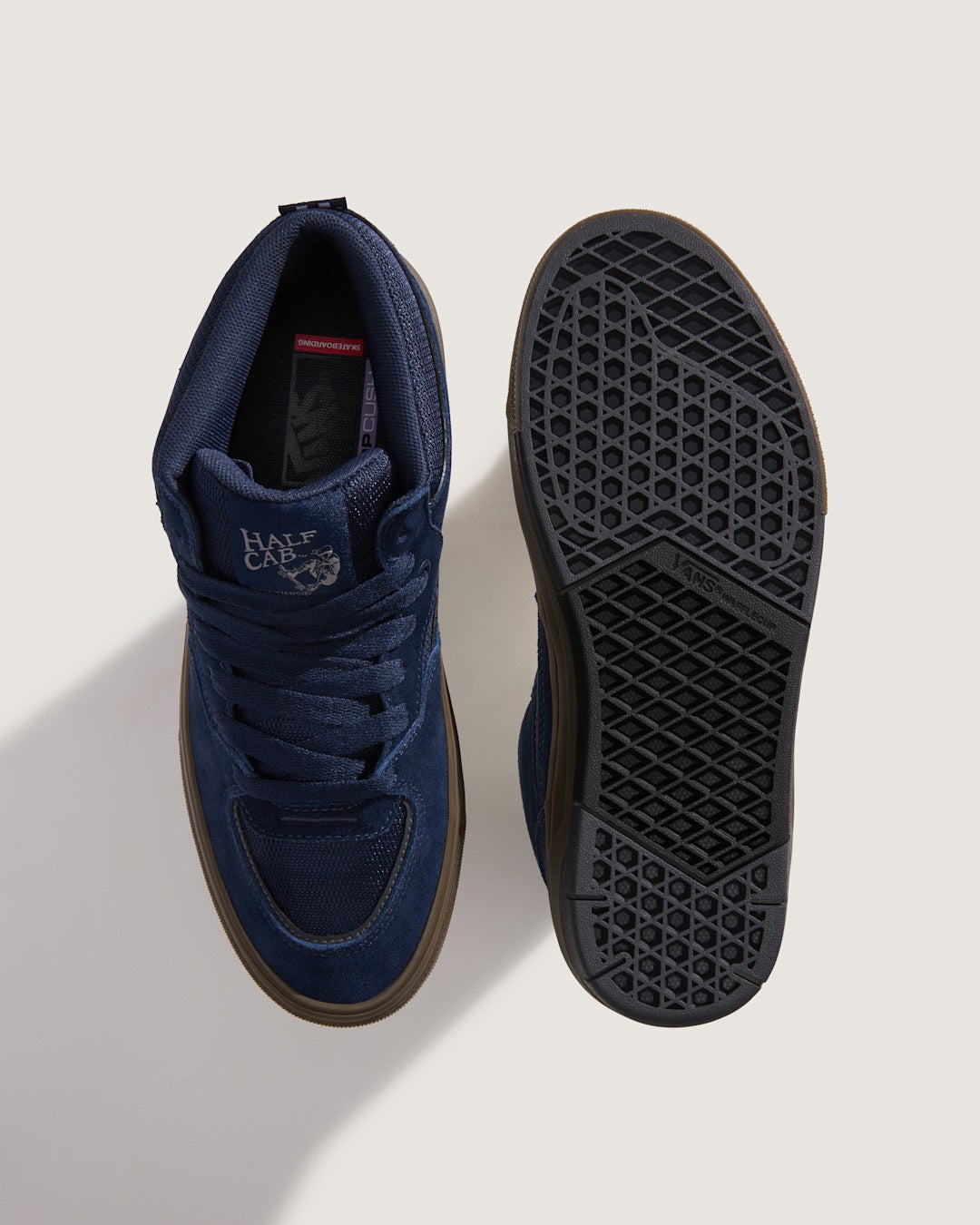 Vans Skate Half Cab Wafflecup Shoe in Gum Navy Blue