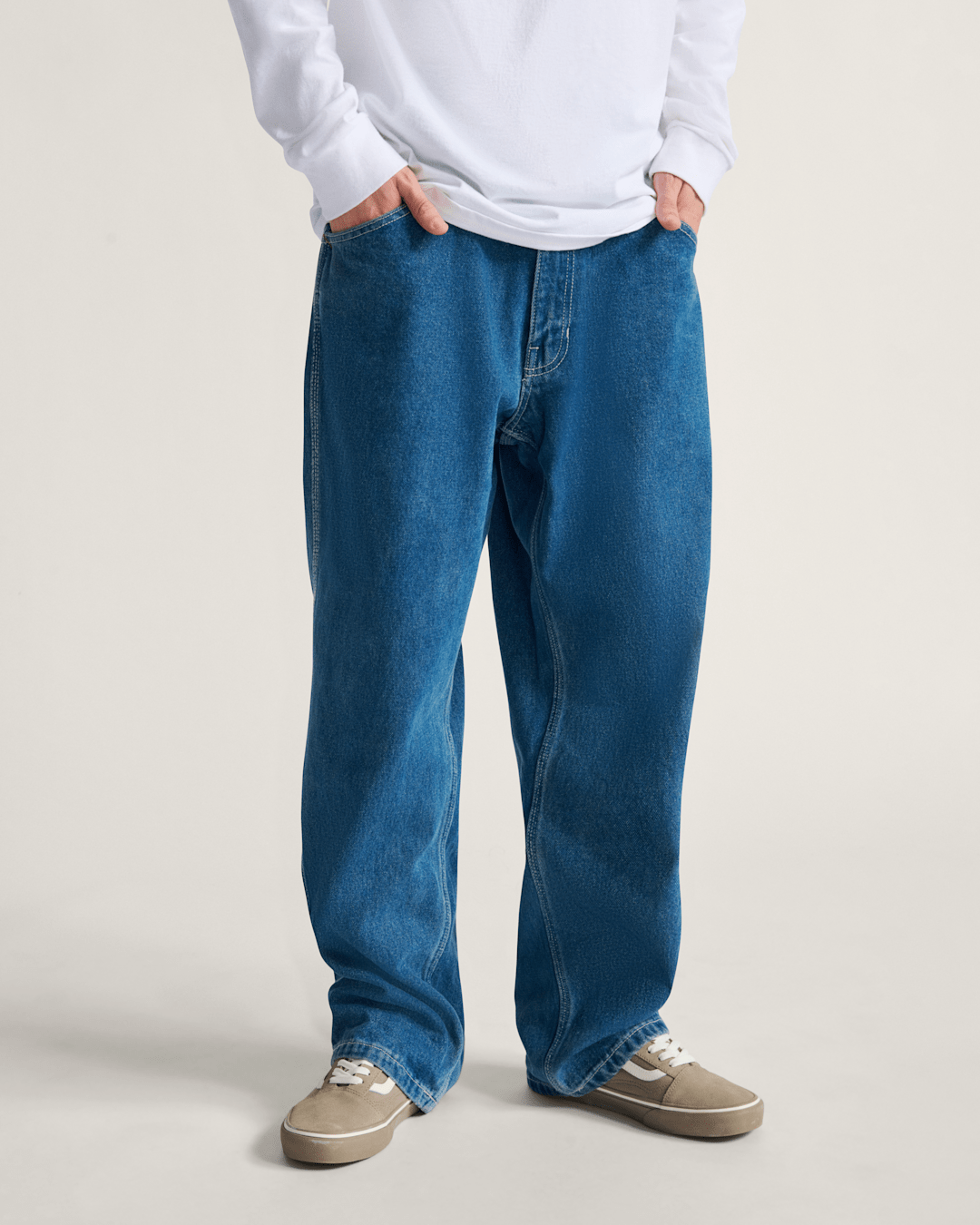 Vans Skate Check-5 Loose Denim Pants in Vintage Indigo Blue