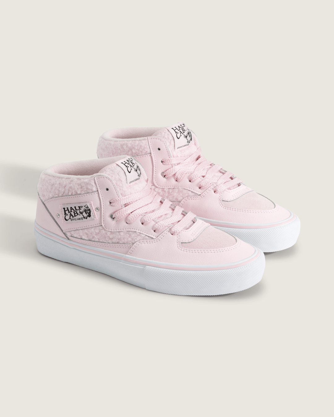 Vans Skate Half Cab Shoe in Pink / White