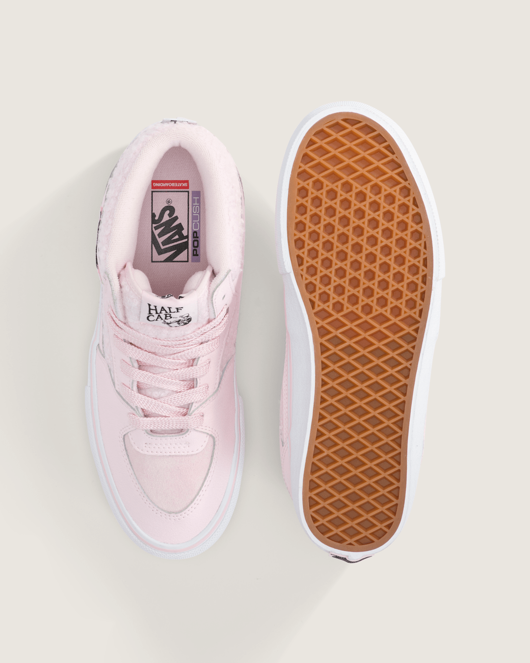 Vans Skate Half Cab Shoe in Pink / White