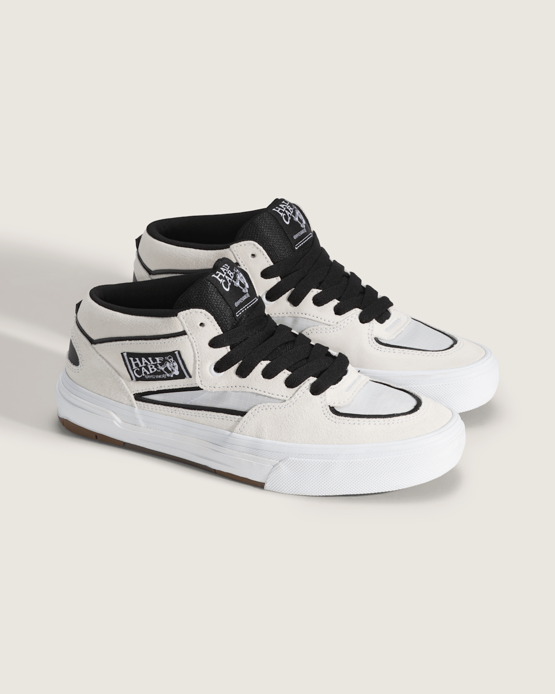 Vans Skate Half Cab Wafflecup Shoe in White / Black