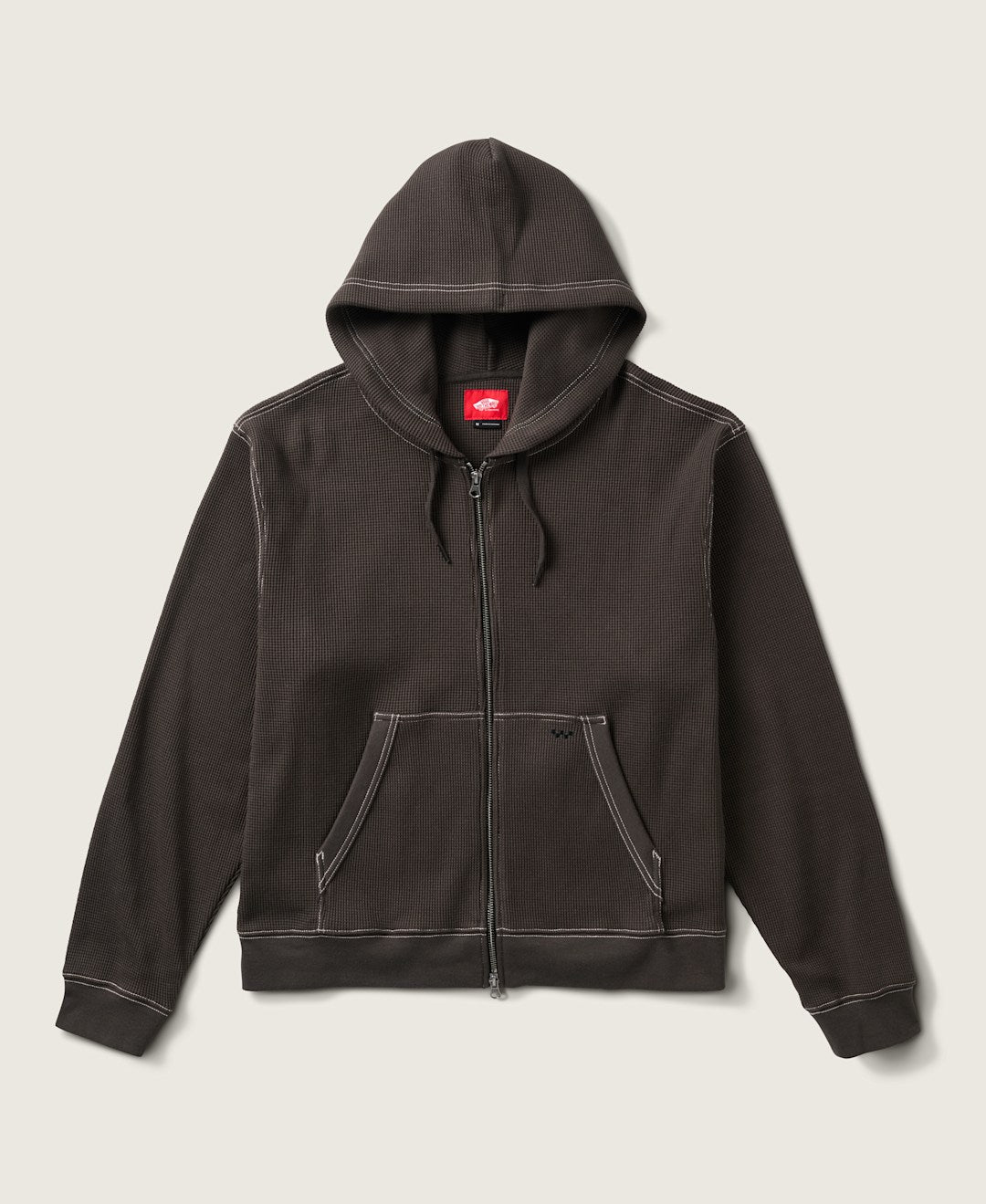 Vans Skate Zip Thermal Hoodie in Faded Black