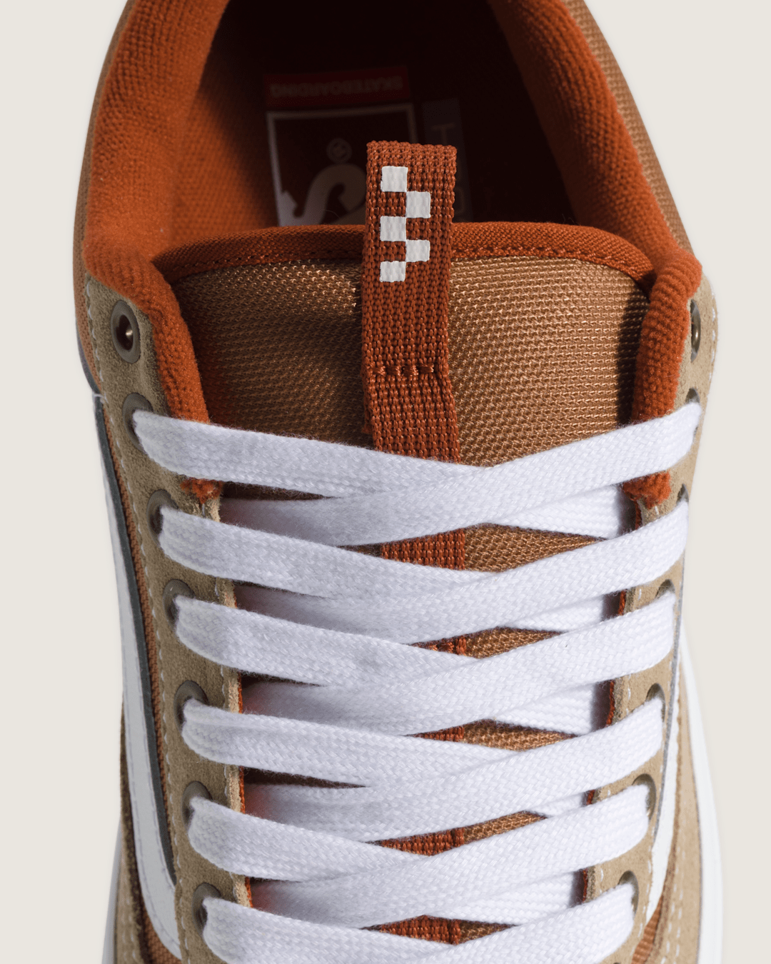 Vans Skate Old Skool 36+ Shoe in Khaki Brown / Burnt Orange